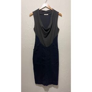 Prairie Underground gray/black denim cowlneck sleeveless dress (small)